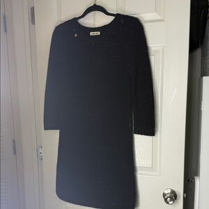 Cherokee Elegant Black Knit Dress with Gold Accents